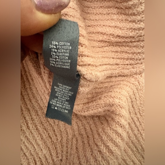 Aerie oversized knit pink sweater tie arm size xs - Picture 9 of 11